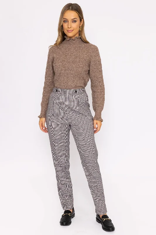 Button Detail Tailored Pant in Park Check Print