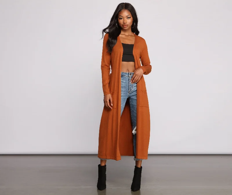 So Chic Tie Waist Duster