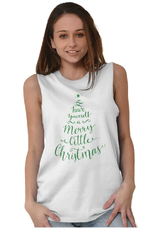 Merry Little Christmas Sleeveless T-Shirt