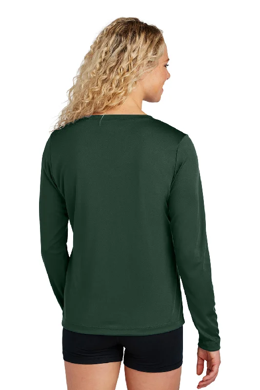 Sport-Tek Womens Competitor Moisture Wicking Long Sleeve V-Neck T-Shirt - Forest Green